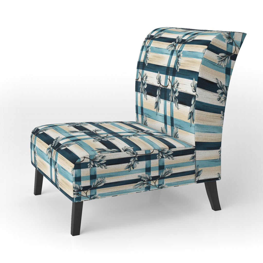 Nautical Vintage Floral Stripes - Vintage Arm Chair