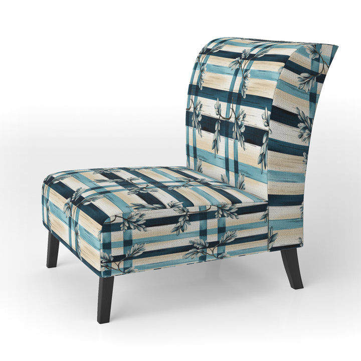 Nautical Vintage Floral Stripes - Vintage Arm Chair
