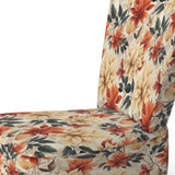 Beige And Red Autumn Flowers Garden - Vintage Arm Chair