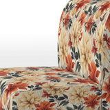 Beige And Red Autumn Flowers Garden - Vintage Arm Chair