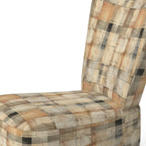 Beige Rustic Plaid Country House Plank - Upholstered Vintage Accent Chairs