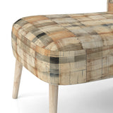 Beige Rustic Plaid Country House Plank - Upholstered Vintage Accent Chairs
