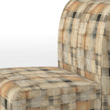 Beige Rustic Plaid Country House Plank - Upholstered Vintage Accent Chairs