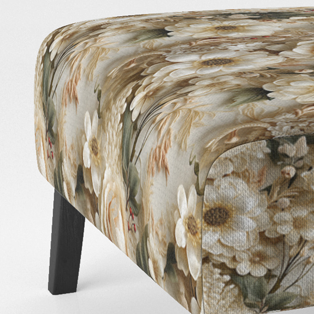 Timeless White Floral Lace Veil - Cottage Accent Slipper Chair