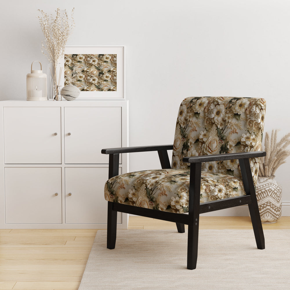 Timeless White Floral Lace Veil - Cottage Accent Slipper Chair