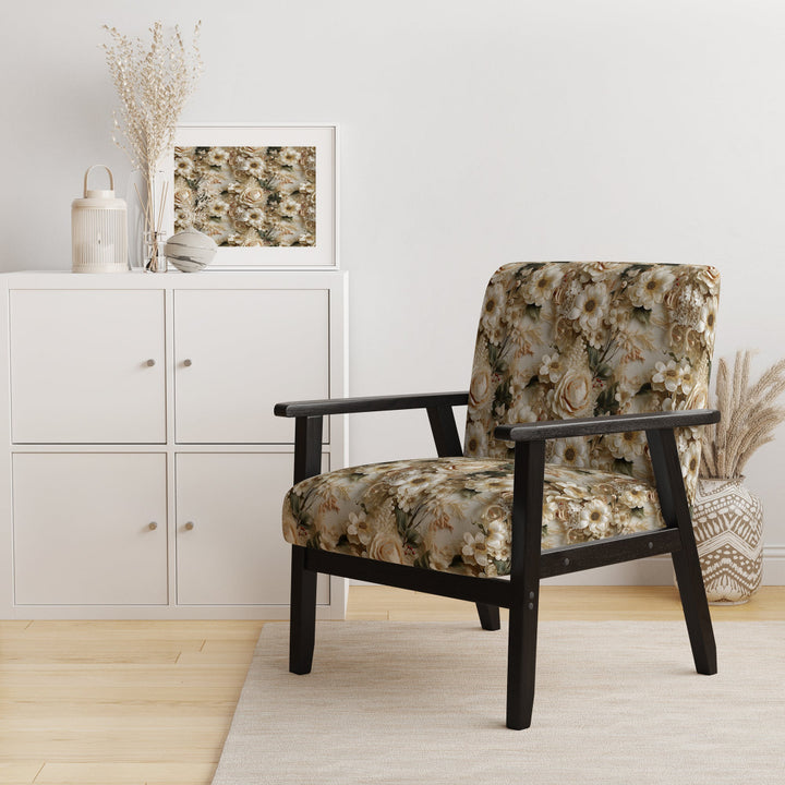 Timeless White Floral Lace Veil - Cottage Accent Slipper Chair