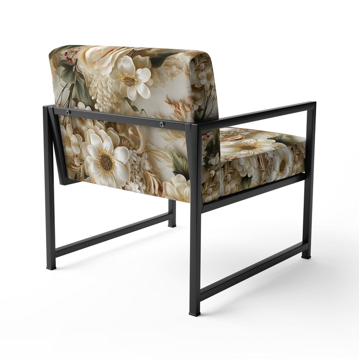 Timeless White Floral Lace Veil - Cottage Accent Slipper Chair