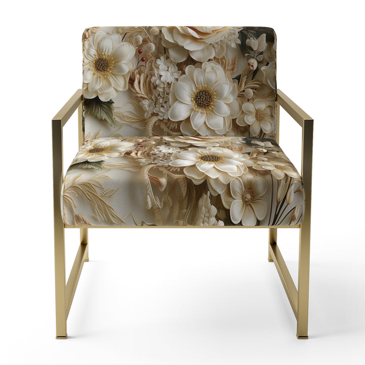 Timeless White Floral Lace Veil - Cottage Accent Slipper Chair