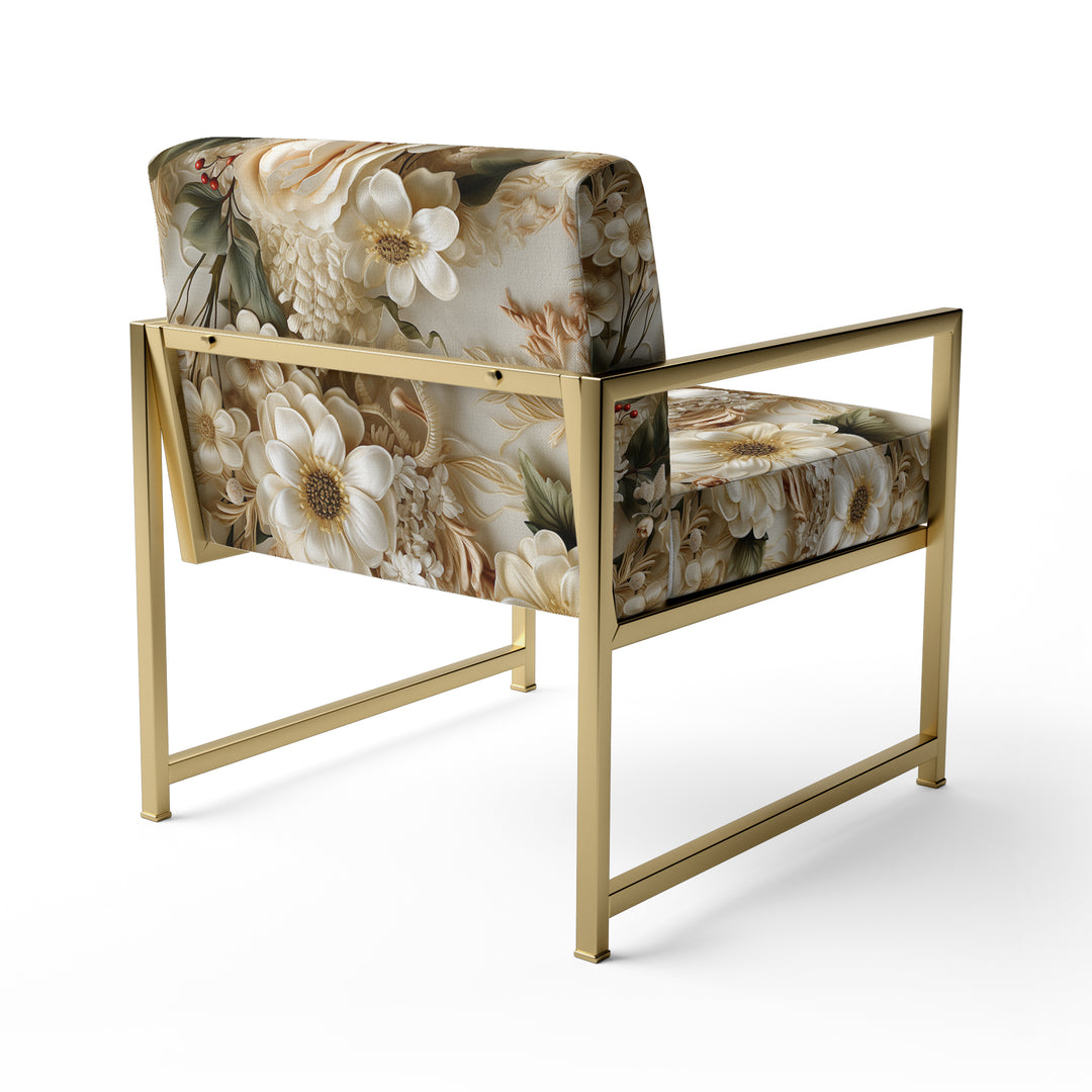 Timeless White Floral Lace Veil - Cottage Accent Slipper Chair