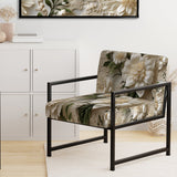 Vintage White Flower Lace Bliss - Cottage Arm Chair