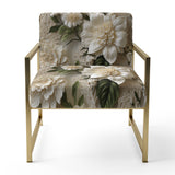 Vintage White Flower Lace Bliss - Cottage Arm Chair