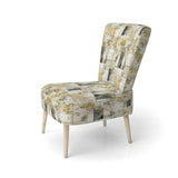 Green Cubic Botanical Dreams- Upholstered Accent Chair