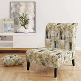 Green Cubic Botanical Dreams- Upholstered Accent Chair