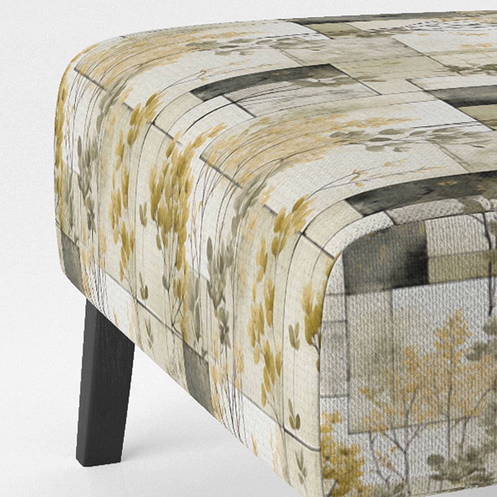 Green Cubic Botanical Dreams- Upholstered Accent Chair