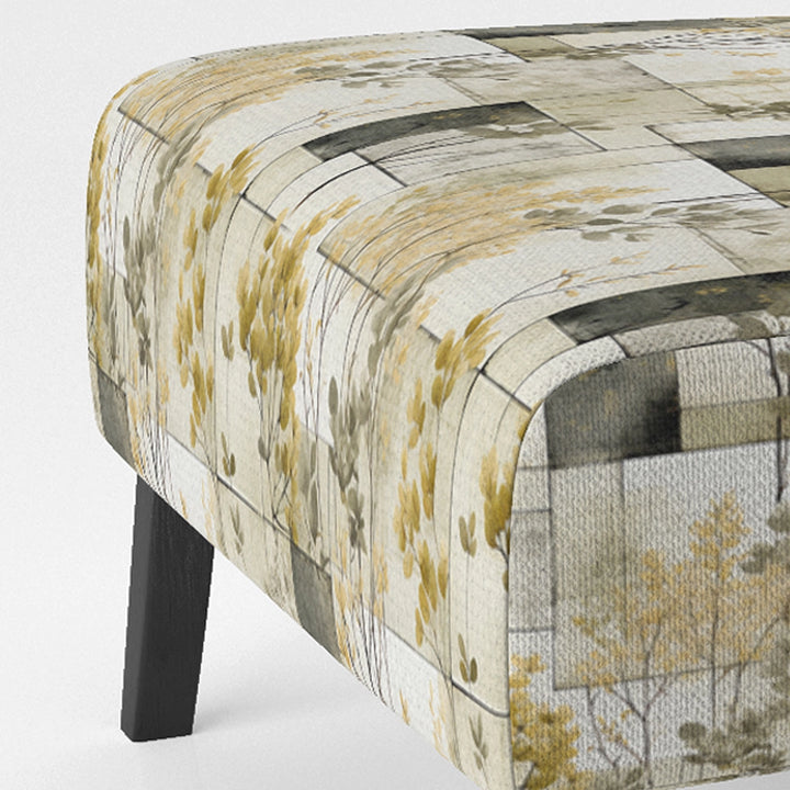Green Cubic Botanical Dreams- Upholstered Accent Chair