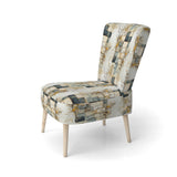 Gray Cubic Botanical Dreams - Vintage Accent Side Chair