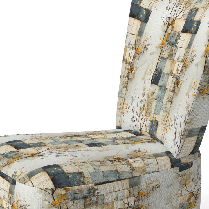 Gray Cubic Botanical Dreams - Vintage Accent Side Chair
