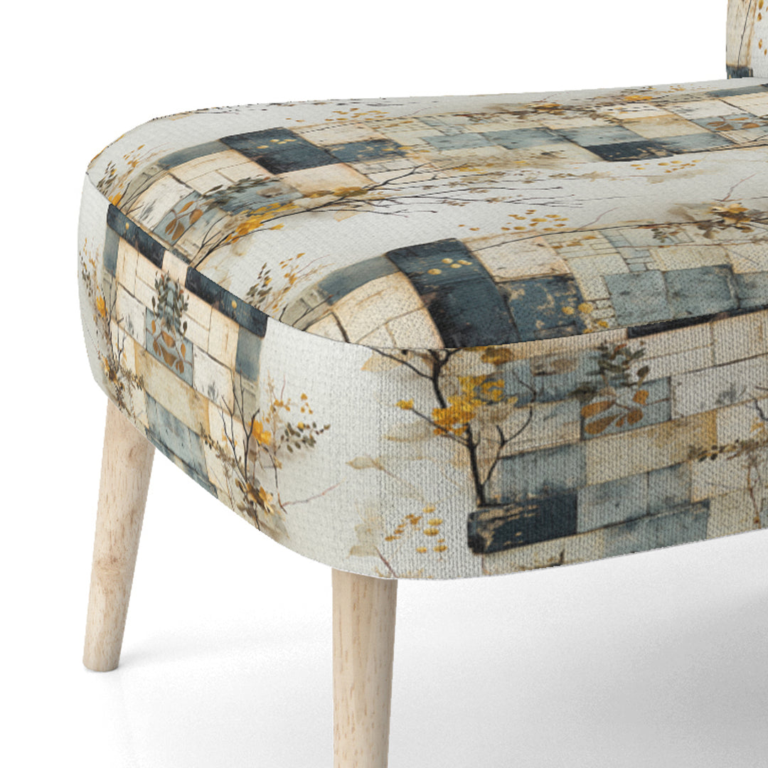 Gray Cubic Botanical Dreams - Vintage Accent Side Chair