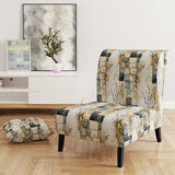 Gray Cubic Botanical Dreams - Vintage Accent Side Chair