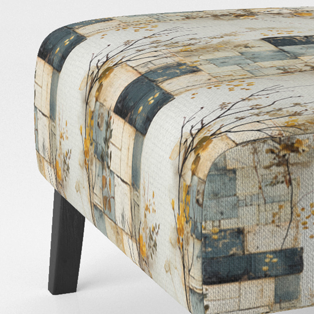 Gray Cubic Botanical Dreams - Vintage Accent Side Chair