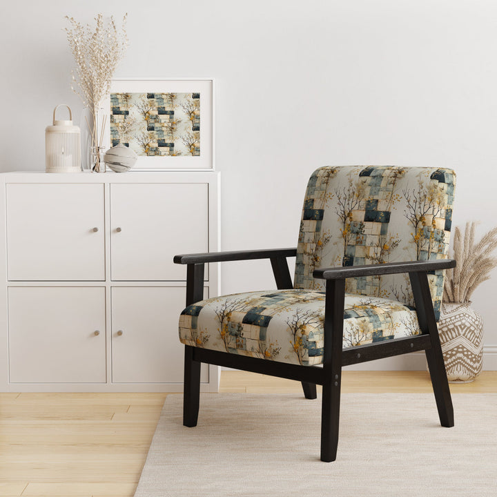 Gray Cubic Botanical Dreams - Vintage Accent Side Chair