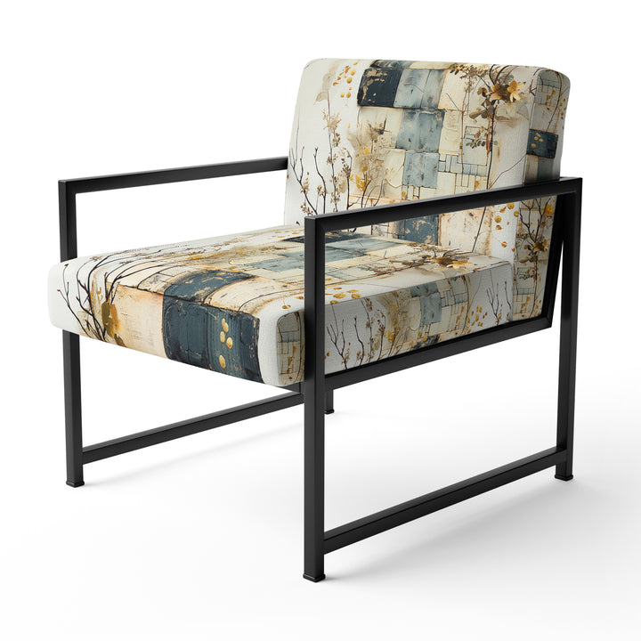 Gray Cubic Botanical Dreams - Vintage Accent Side Chair