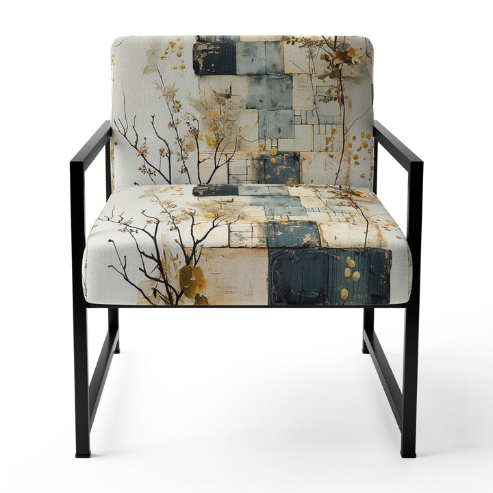 Gray Cubic Botanical Dreams - Vintage Accent Side Chair