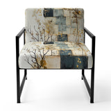 Gray Cubic Botanical Dreams - Vintage Accent Side Chair