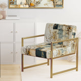 Gray Cubic Botanical Dreams - Vintage Accent Side Chair