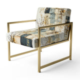 Gray Cubic Botanical Dreams - Vintage Accent Side Chair