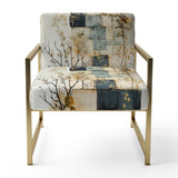Gray Cubic Botanical Dreams - Vintage Accent Side Chair