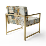 Gray Cubic Botanical Dreams - Vintage Accent Side Chair