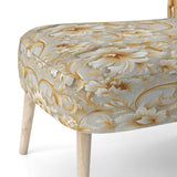 Royal Gold And White Floral Elegant Garden - Cottage Accent Slipper Chair