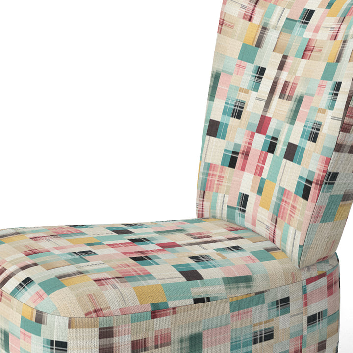 Vintage Pastel Checks Pattern - Upholstered Vintage Accent Chairs
