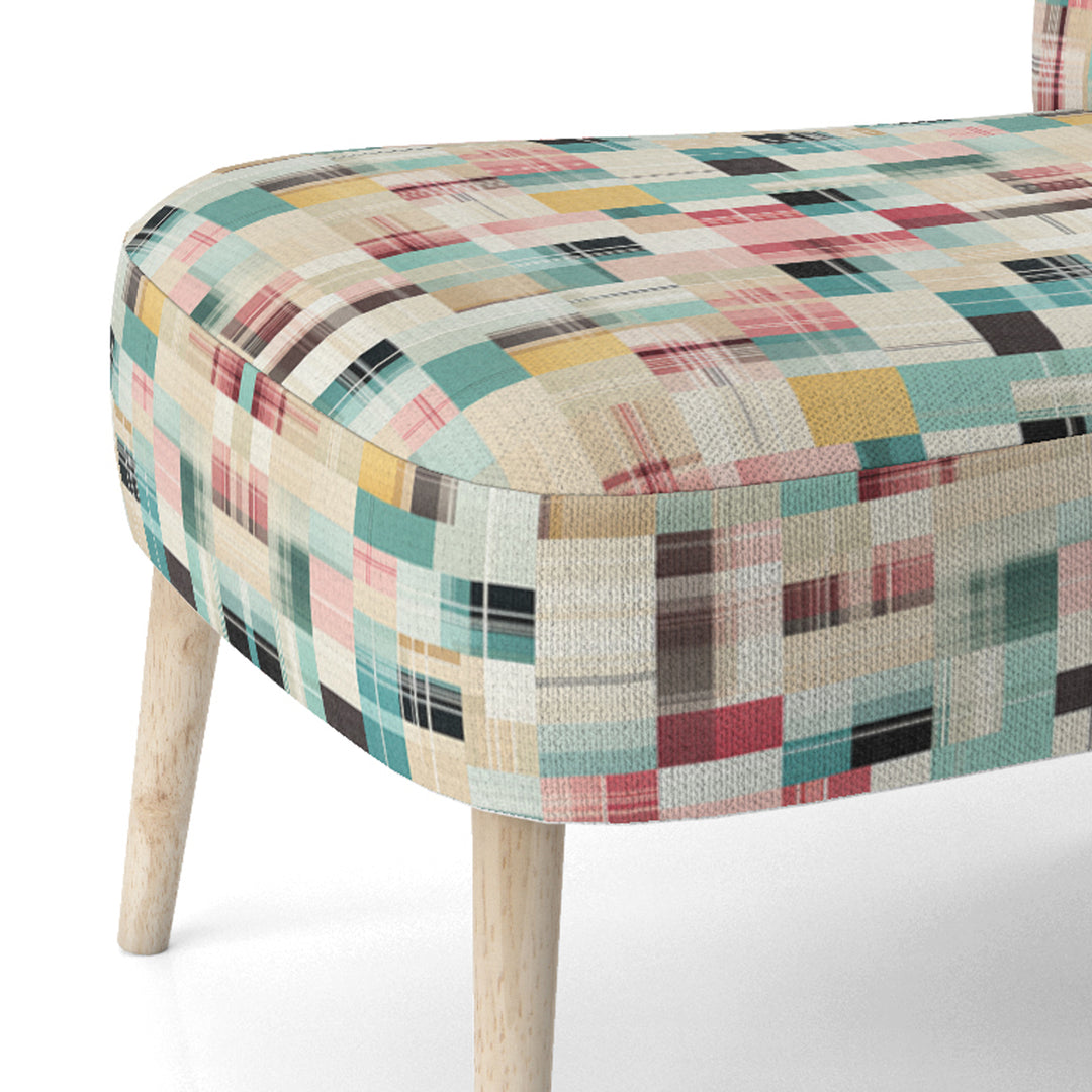 Vintage Pastel Checks Pattern - Upholstered Vintage Accent Chairs