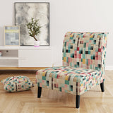 Vintage Pastel Checks Pattern - Upholstered Vintage Accent Chairs