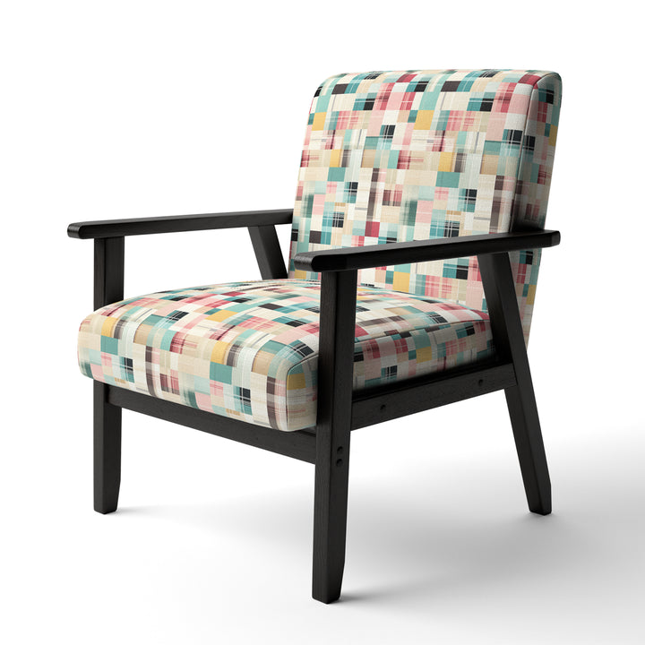 Vintage Pastel Checks Pattern - Upholstered Vintage Accent Chairs