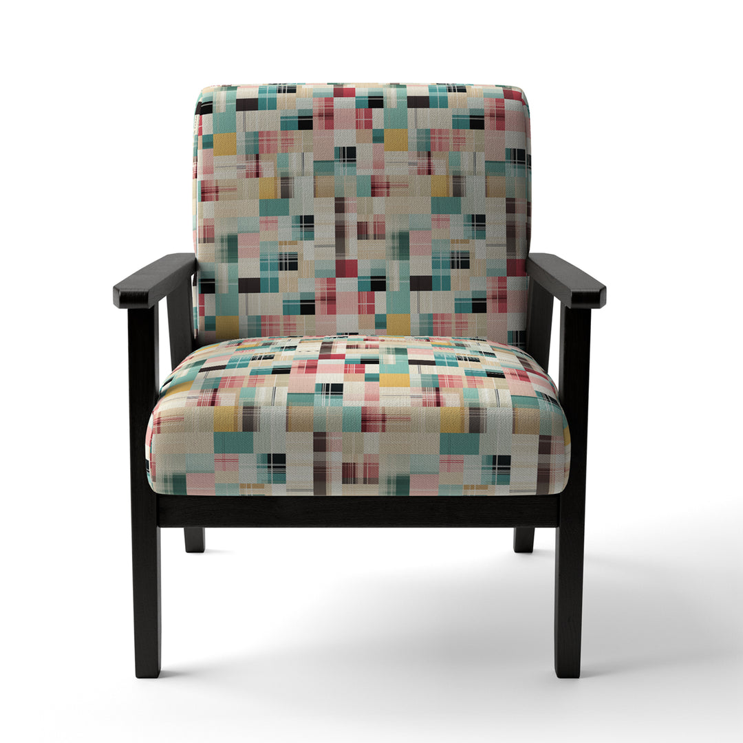 Vintage Pastel Checks Pattern - Upholstered Vintage Accent Chairs