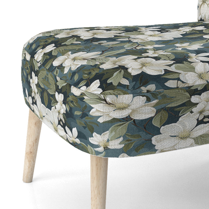 Grey And White Blossoms Orchid Lovely - Cottage Arm Chair