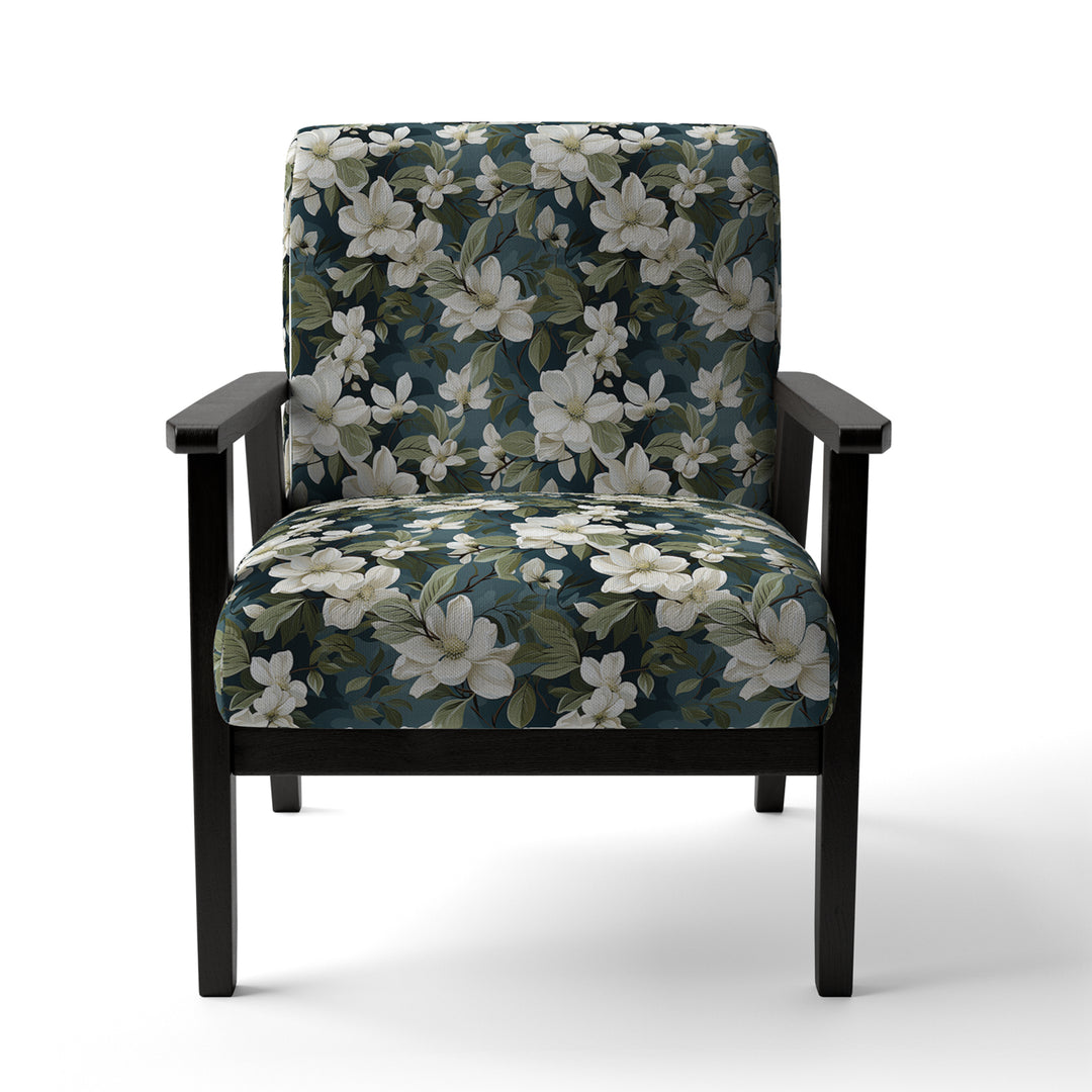 Grey And White Blossoms Orchid Lovely - Cottage Arm Chair