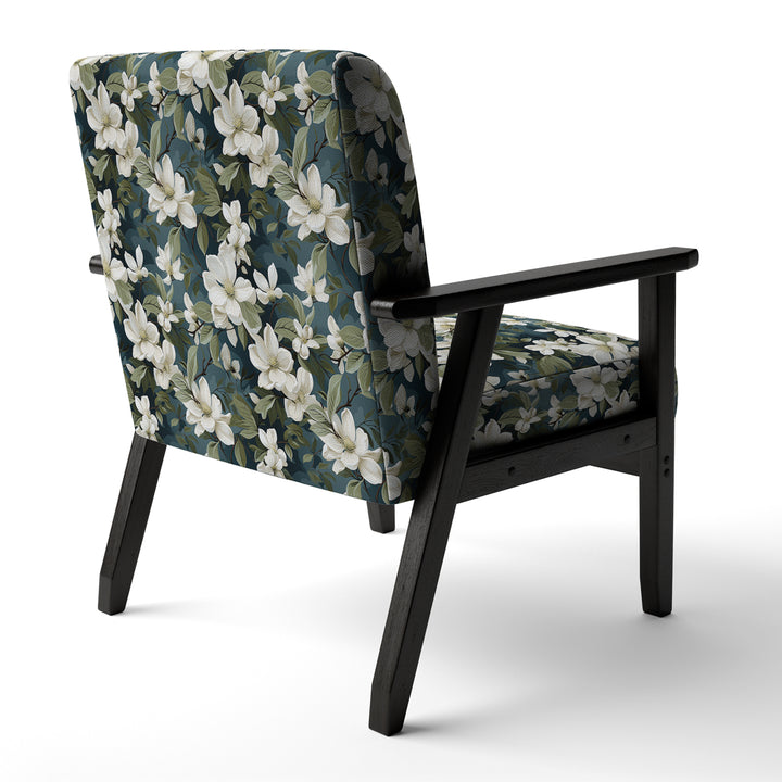 Grey And White Blossoms Orchid Lovely - Cottage Arm Chair