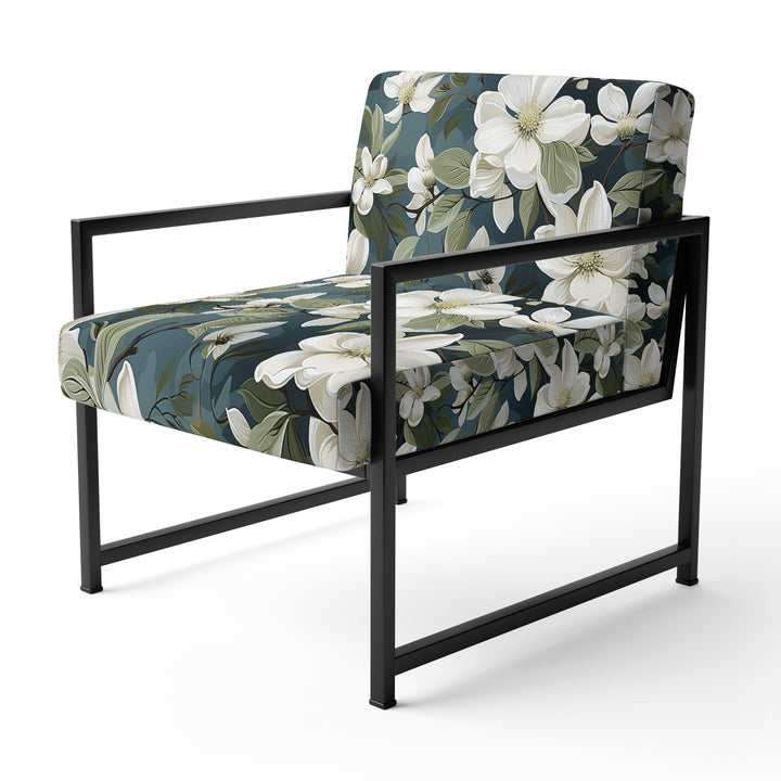Grey And White Blossoms Orchid Lovely - Cottage Arm Chair