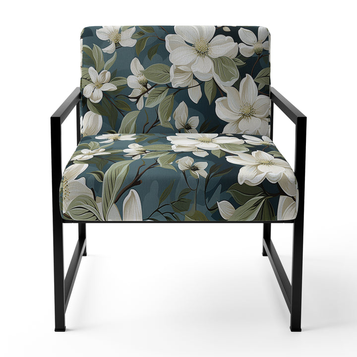 Grey And White Blossoms Orchid Lovely - Cottage Arm Chair