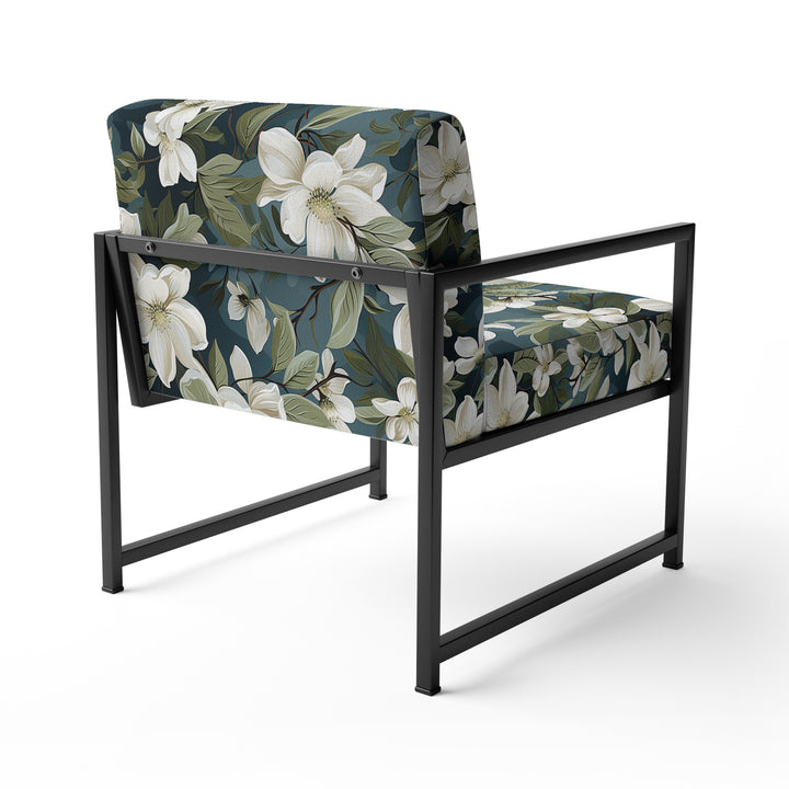 Grey And White Blossoms Orchid Lovely - Cottage Arm Chair