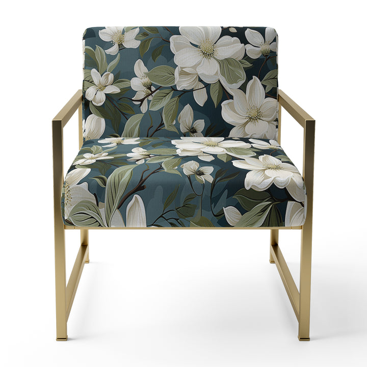 Grey And White Blossoms Orchid Lovely - Cottage Arm Chair