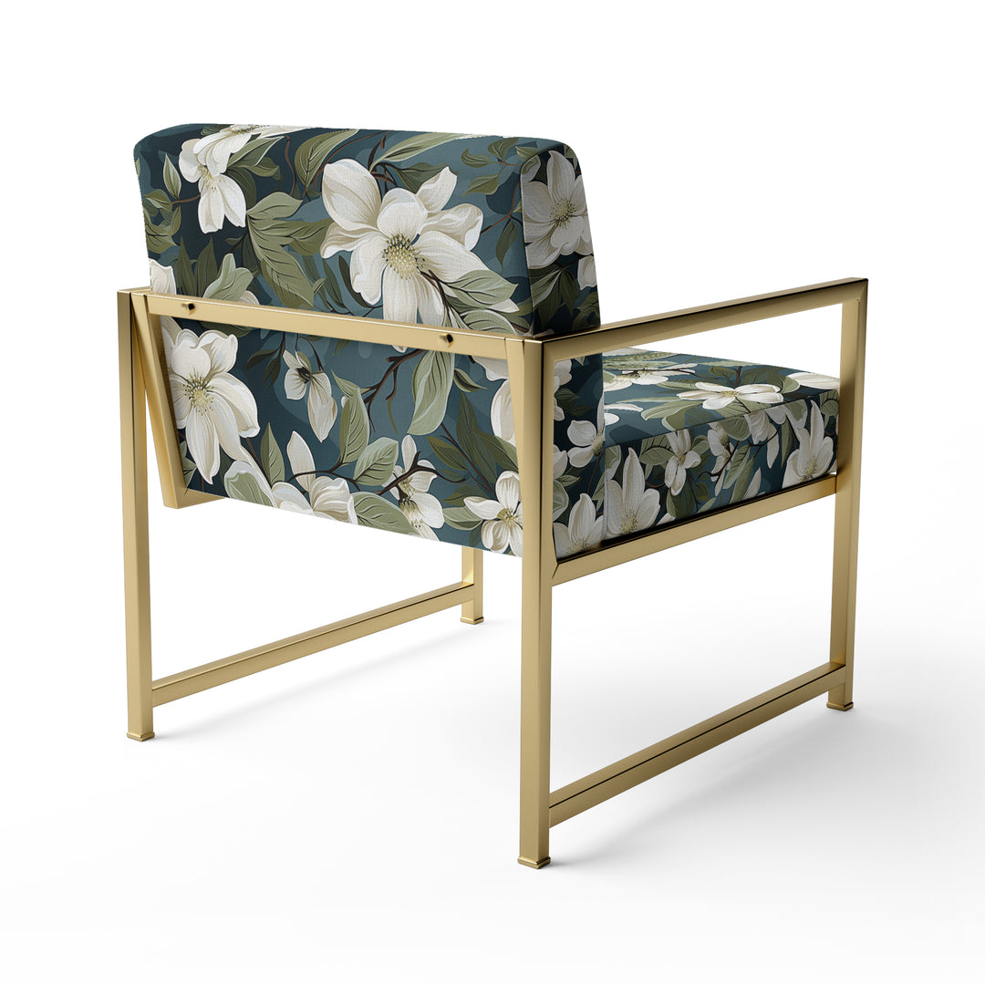 Grey And White Blossoms Orchid Lovely - Cottage Arm Chair