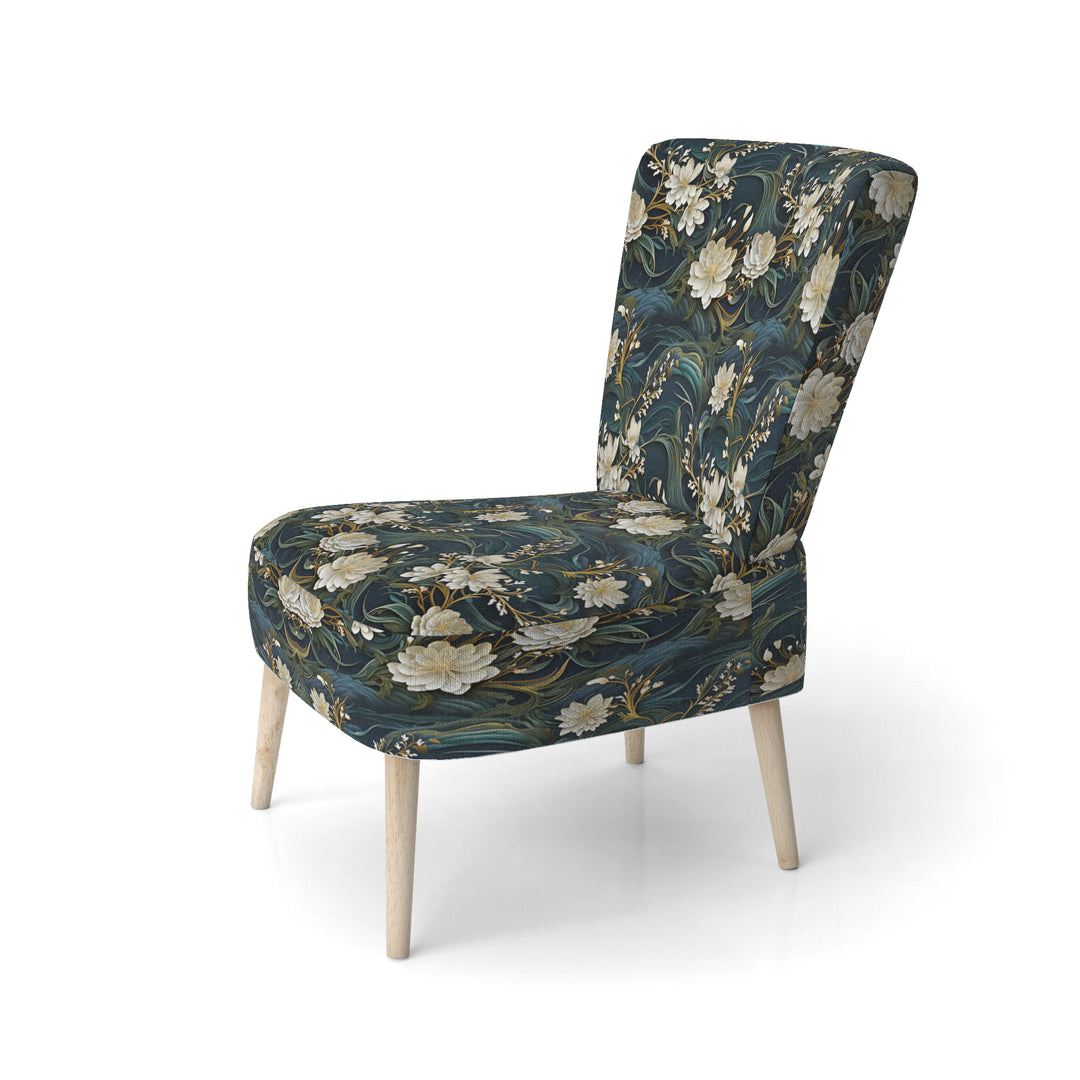 Graceful Floral Essence Of Zen - Upholstered Cottage Accent Chairs