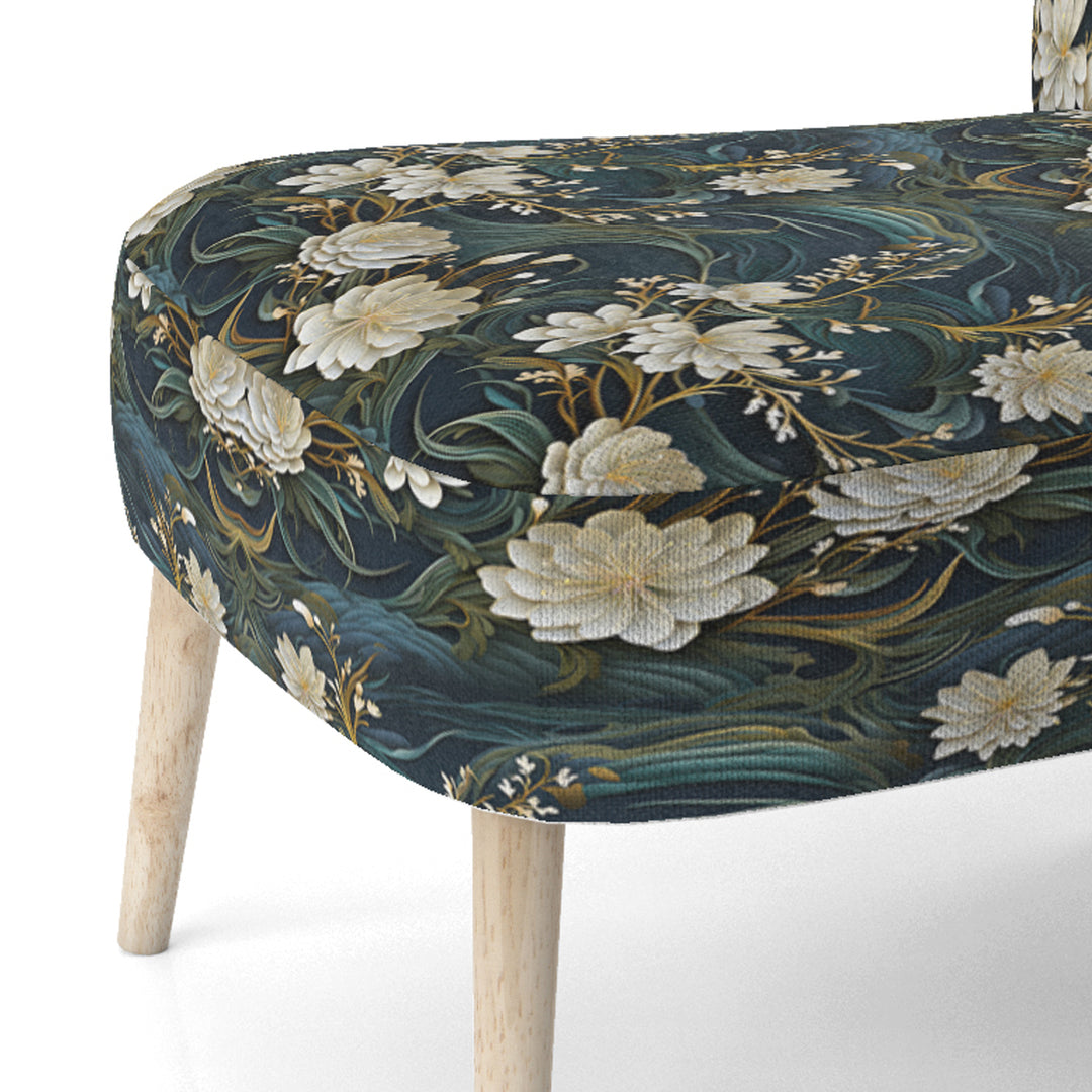 Graceful Floral Essence Of Zen - Upholstered Cottage Accent Chairs