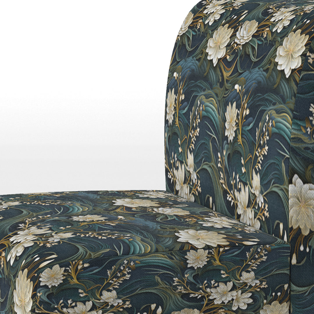 Graceful Floral Essence Of Zen - Upholstered Cottage Accent Chairs