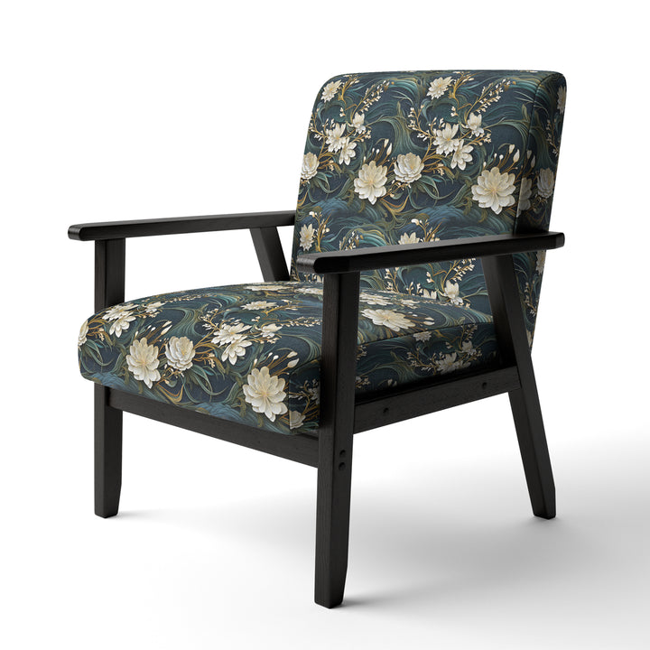 Graceful Floral Essence Of Zen - Upholstered Cottage Accent Chairs